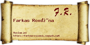 Farkas Roxána névjegykártya